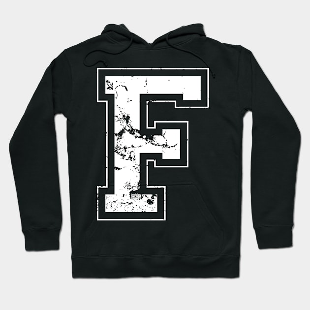 Initial Letter F White Jersey Sports Athletic Player Hoodie by porcodiseno